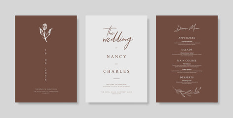 Simple and minimalist wedding card template. beautiful wedding invitation template