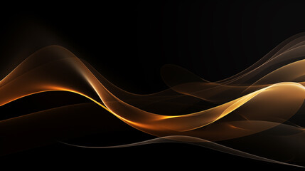 abstract golden line on the black background