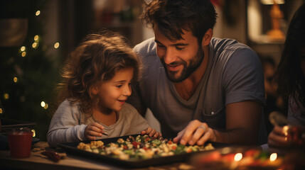 Christmas dinner of the family