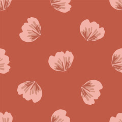 Midcentury modern floral vector endless vector pattern. Organic summer gender neutral 70s matisse wallpaper. 