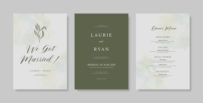 Simple and minimalist wedding card template. trendy modern wedding invitation template.