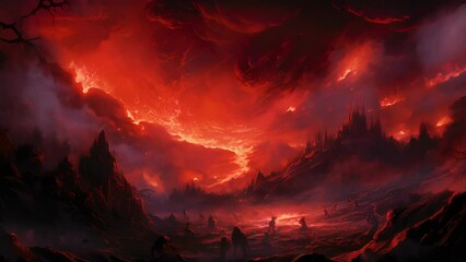 A furnace of searing heat radiates from a thousand tongues of deep red and scarlet flames lighting up the night sky like an infernal beacon.