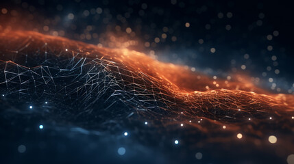 Waving Particle Technology Background Design