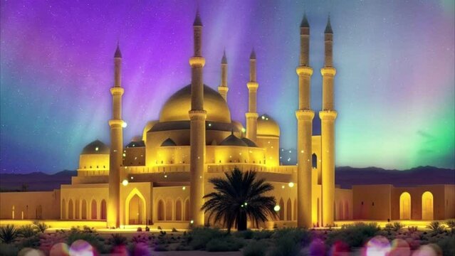 mosque islamic background animated seamless loop