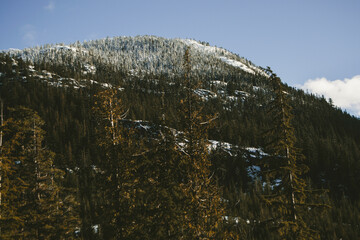 snow covered mountains