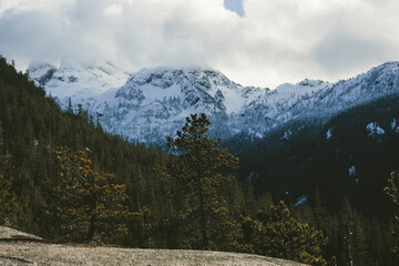 snow covered mountains