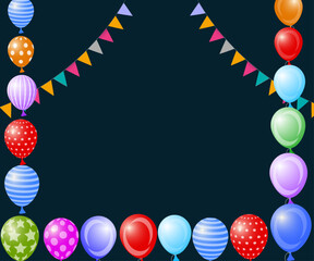 Balloon background collection of balloons ⁬with colorful and beautiful bright greeting background