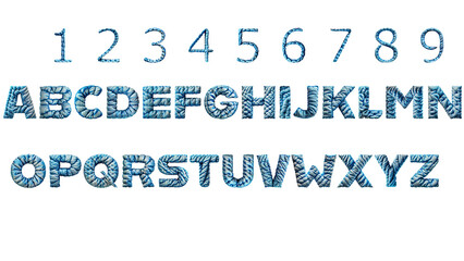 数字と英語の青色のキルト風のロゴ　ジェネレーティブ AI　PING素材 - obrazy, fototapety, plakaty