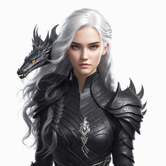 Fototapeta premium woman 20 years old wearing a black armordress