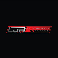 logo for a business race, monogram clever LJR racing race