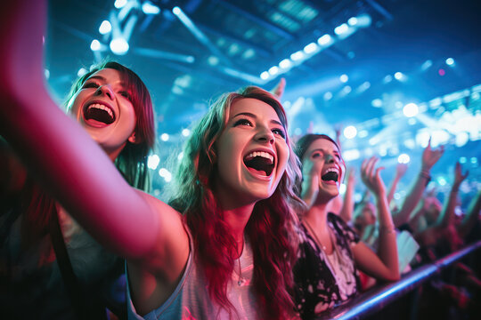 very happy audience  fan clubs girls in the edm club  concert