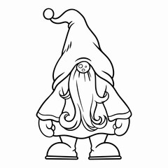 Gnome, black and white stripes on the white background Is a vector image Suitable for coloring Or general lines