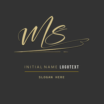 hand drawn ms letters Logo design. Brushstroke ms Letter Logo Design. luxury initial logo design, Initial Letter ms Logo, Hand Drawn Signature Logo.eps8