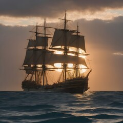 Obraz premium Ship Ocean Background Very Cool