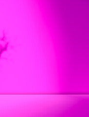 Fototapeta na wymiar Purple Background Product Studio Podium Wall Scene Abstract Mockup Kitchen Table Cosmetic Shadow Leaves Empty Counter 3d Room Backdrop Shelf Minimal Floor Bg Summer Scene Loft Spring Template Platform