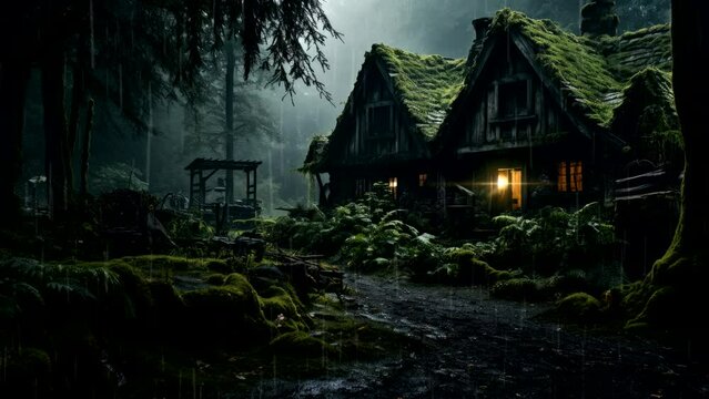 Forest Haven Retreat. Seamless looping 4K time lapse video footage