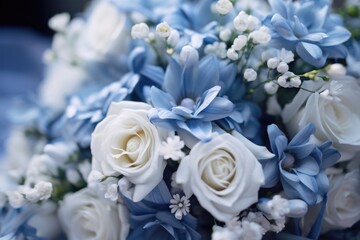Obraz na płótnie Canvas Floral wedding marriage bouquet beauty white love romantic blossom bride flower rose green
