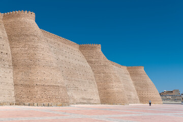 Fototapeta na wymiar Walls of the Ark of Bukhara in Uzbekistan.