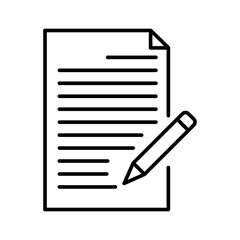 Contact form line icon.Write, edit linear style flat illustration on white background..eps