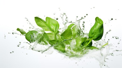 vegetables with water splash white background. Generative AI