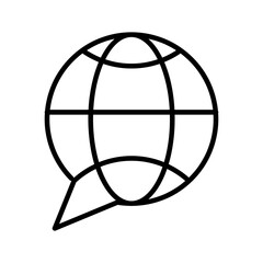Translation globe line icon, vector sign, linear flat trendy style illustration on white background..eps