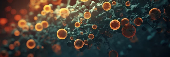 Fotobehang a close up of the small bacterial cells, generative AI © VALUEINVESTOR