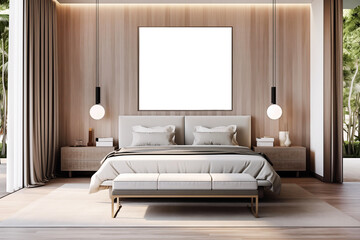 modern luxury bedroom suite in hotel with tv