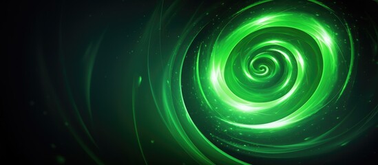 Green trendy organic spiral shape on psychedelic background Modern concept design AI rendering digital art