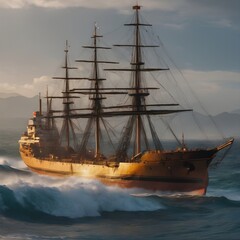 Naklejka premium Ship Background Very Cool