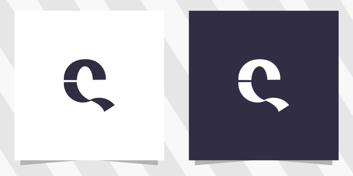 letter cq qc logo design