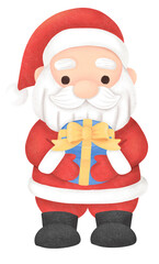 Santa is holding present