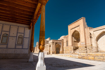 On the street of the ancient city of the dead Chor Bakr on a sunny day
