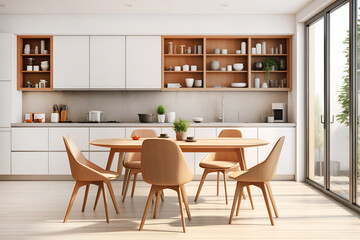 modern luxury kitchen with wood built in