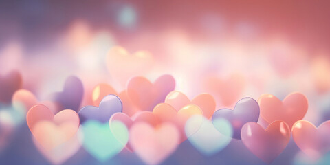Fototapeta premium Bokeh heart background. Valentine's day concept.