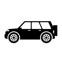 SUV car icon vector. Sport utility vehicle silhouette for icon, symbol or sign. SUV car graphic resource for transportation or automotive