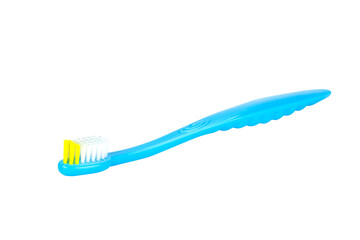 Blue toothbrush isolated on a white background with clipping path.