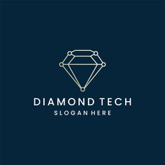  Diamond tech logo template vector illustration design
