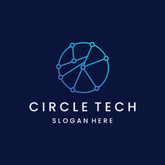 Circle technology logo designs concept vector, Network Internet logo symbol