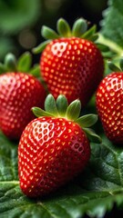 strawberries on the grass