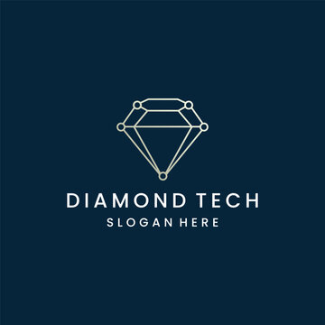  Diamond tech logo template vector illustration design
