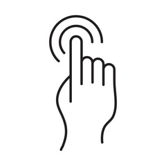 Double tap line icon.Hand Click linear illustration , Cursor pointer symbol, logo illustration on white background..eps