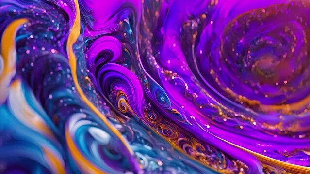 Electric blue vibrant purple swirls interweave collide, capturing confident outgoing energy Leo. swirls seem radiate light energy, embodying bold enthusiastic personality this