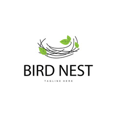 Fototapeta premium Bird's Nest Logo, Simple Bird House Illustration Templet Design Vector