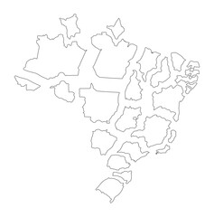 brazil map labelled, federative districts of brazil, brazil districts map, brazil map stylized, brazil map