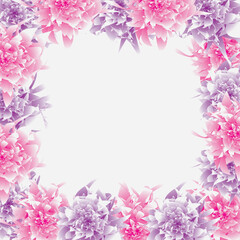 flower frame background design template, suitable for use as an aesthetic writing background