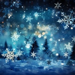 Fototapeta na wymiar Christmas backgrond with snowflakes