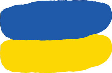 Ukraine Flag Vector Aesthetic Brush Strokes