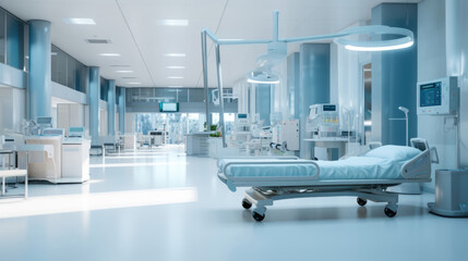 Fototapeta na wymiar A modern hospital setting with cutting-edge technology