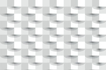 3d white color abstract square geometric shape from gray cubes background texture.