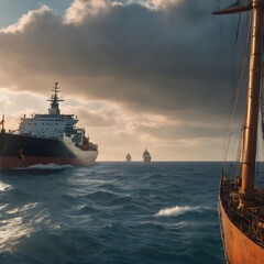 Fototapeta premium Ship Background Very Cool